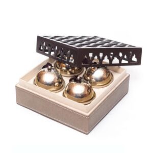 coffret bougie boule cuivre maillechort chachia arabesque ciselé cuir bois artisanal maroc