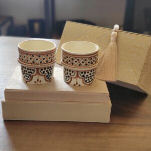 coffret bougie poterie verre de thé marocain artisanal maroc