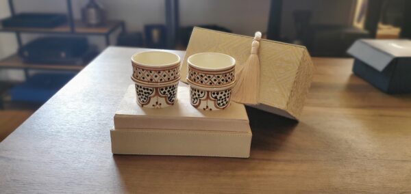 coffret bougie poterie verre de thé marocain artisanal maroc