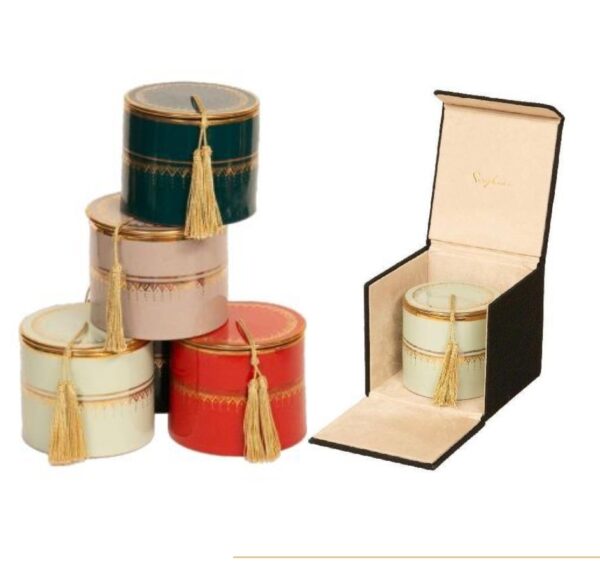 coffret bougie tarbouch cuir artisanal maroc