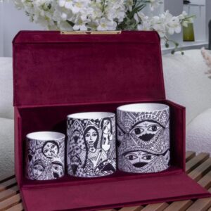 coffret trois bougies poteries amazigh artisanal maroc